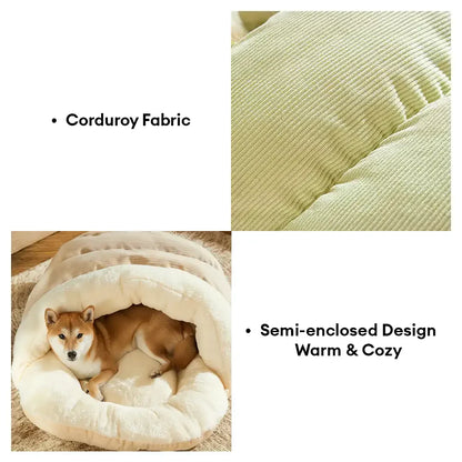 Cozy Washable Enclosed Pet Bed - Warm Slipper-Style Design