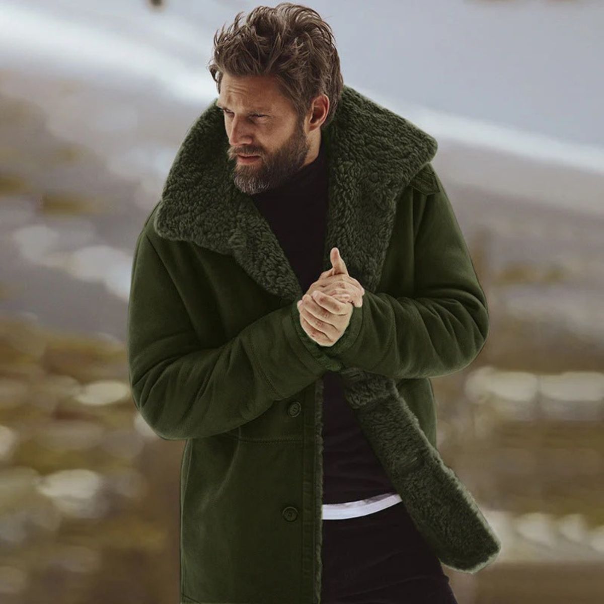 Le Aspen Lammfellmantel – Manteau d'hiver classique pour hommes