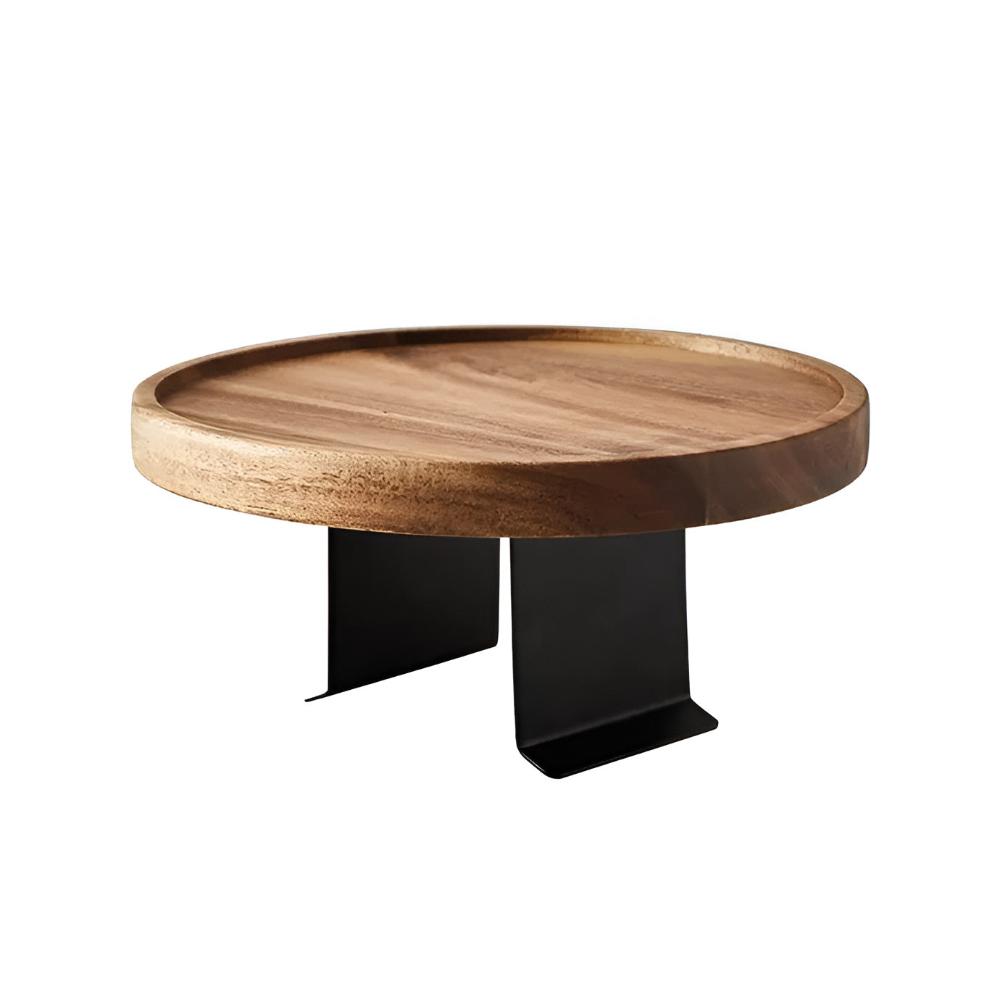 Walnut Sofa Armrest Tray Table for Drinks and Snacks