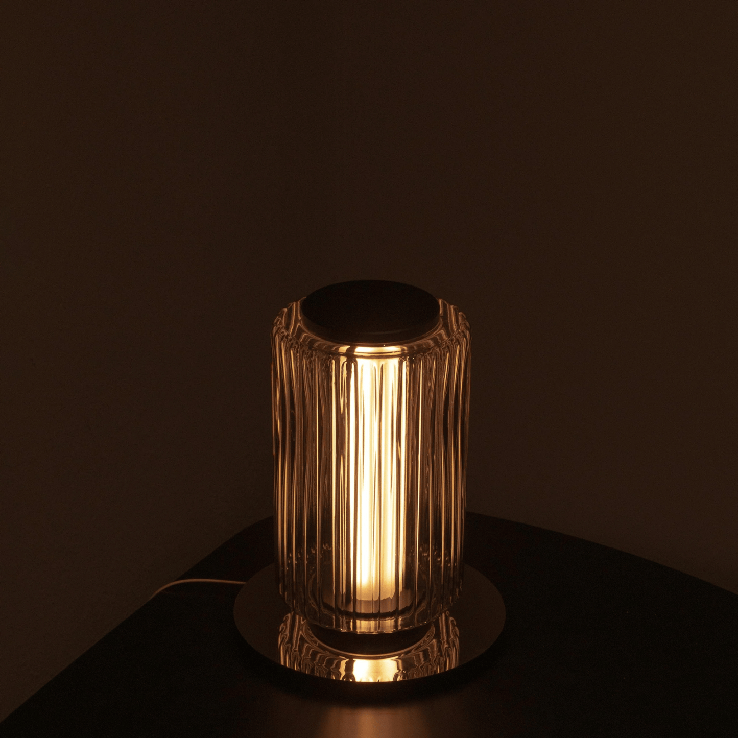 Lampe de table moderne en verre gris pour salon, chambre et bureau - Éclairage élégant pour la maison