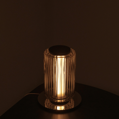 Lampe de table moderne en verre gris pour salon, chambre et bureau - Éclairage élégant pour la maison