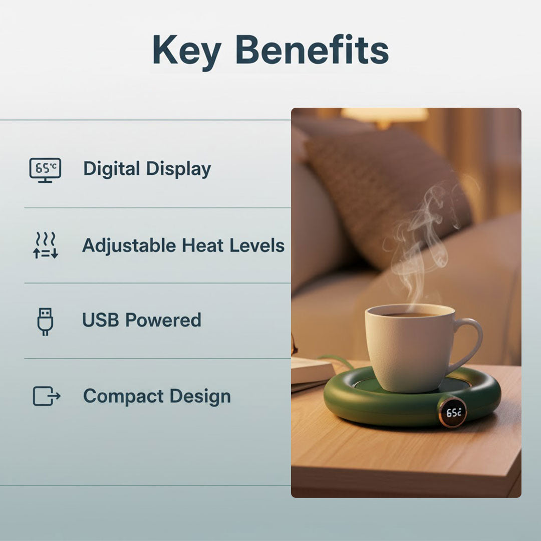 Tassenwärmer - Digitale Anzeige - Einstellbare Temperatur