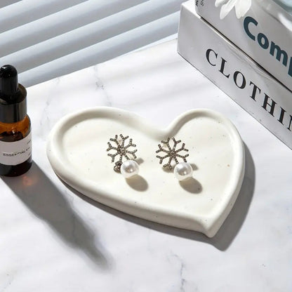 Plateau de rangement élégant en céramique pour bagues, colliers et boucles d'oreilles