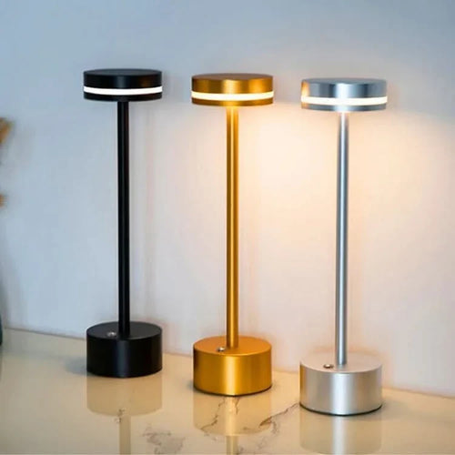 Lampe de table LED rechargeable - Design moderne sans fil en aluminium