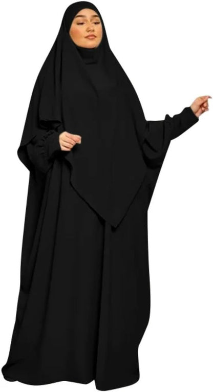 Ensemble Abaya et Khimar en Soie Élégante pour Femmes Musulmanes - Robe Jilbab Longue (Copy)