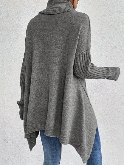 Pull Rollkragen pour femme | Schnitt surdimensionné avec moderne hohen Kragen
