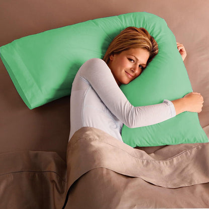 V Shaped Pillow with Case - Extra Filled Neck Support for Pregnancy, Nursing & Orthopedic Comfort