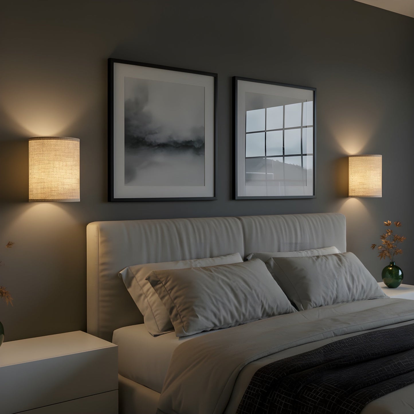 1+1 Gratis Stoff-Wandlampen