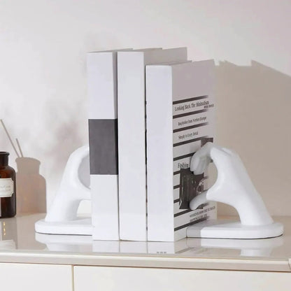 Amora Resin Bookends - Decorative Love Gesture Bookends for Home Decor