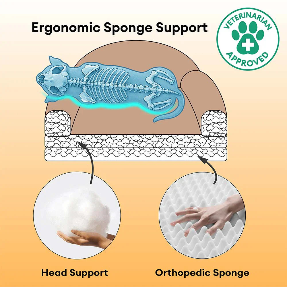 Thick & Fluffy Orthopaedic Washable Dog Sofa Bed - Chequerboard Design