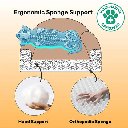 Thick & Fluffy Orthopaedic Washable Dog Sofa Bed - Chequerboard Design