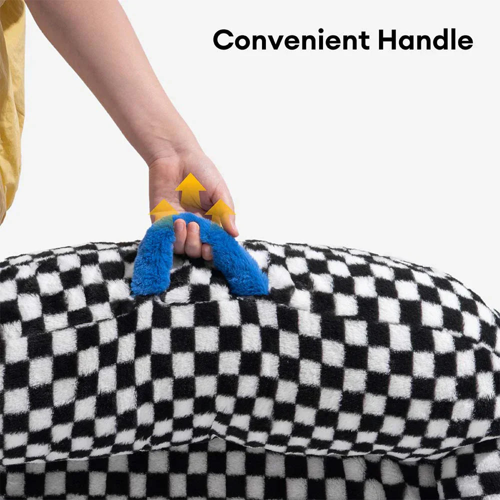 Thick & Fluffy Orthopaedic Washable Dog Sofa Bed - Chequerboard Design