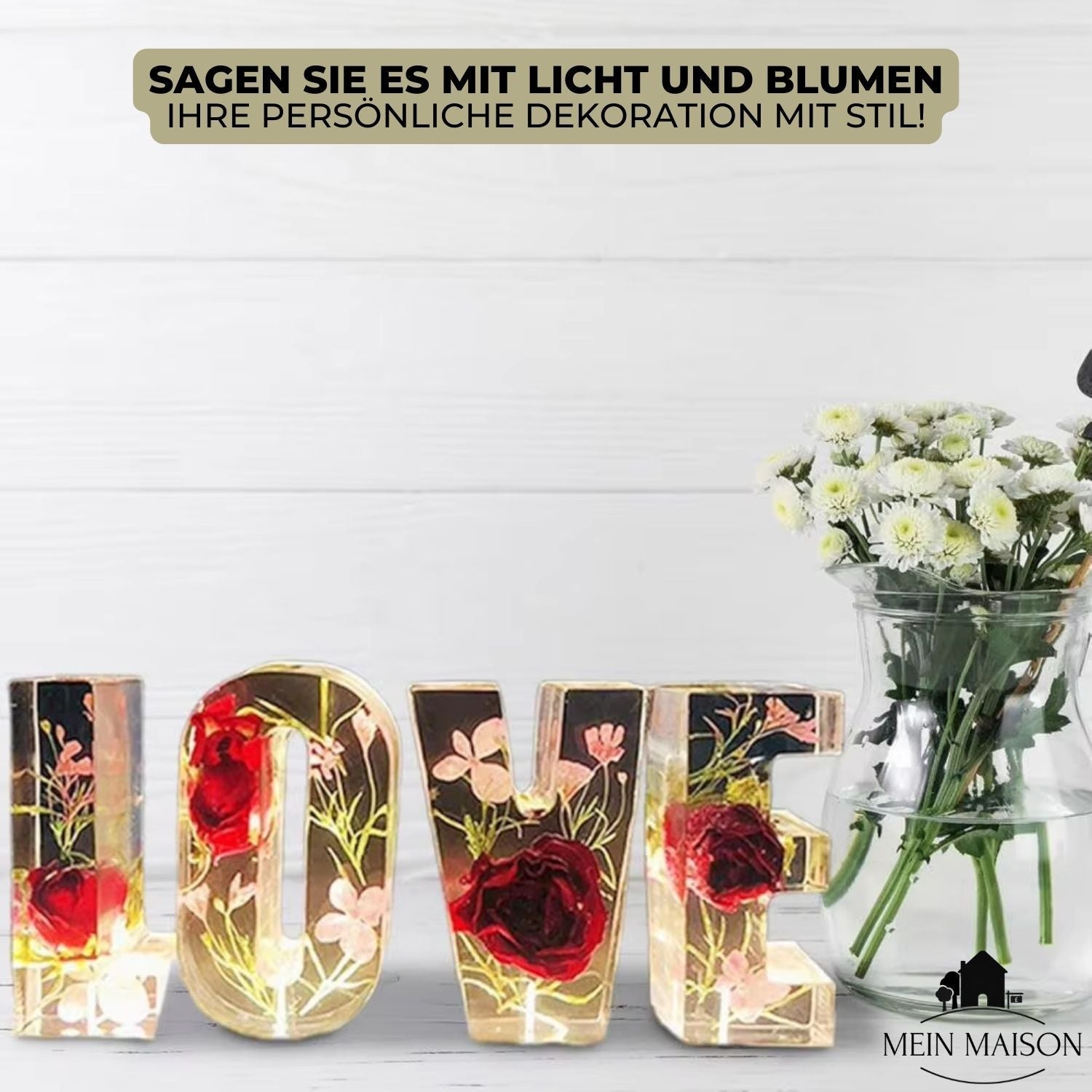 50% RABATT | FloraLetter™ - Florale Buchstabenlampen aus Harz