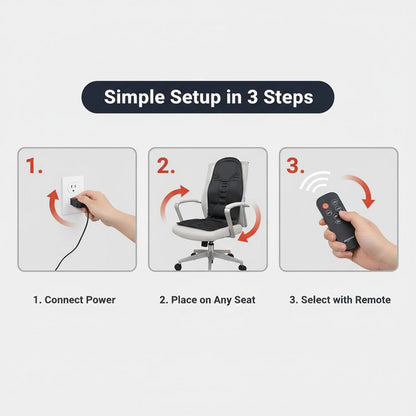 Heizbares Massagekissen - Für Stuhl- und Autoanwendung - Vibrationsnoten