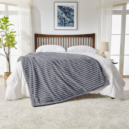 Neo Grijze Elektrische Deken Verwarmde Fleece Overdeken