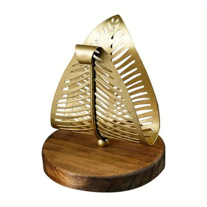 Porte-mouchoirs décoratif en fer forgé en forme de feuille pour la maison et le bureau