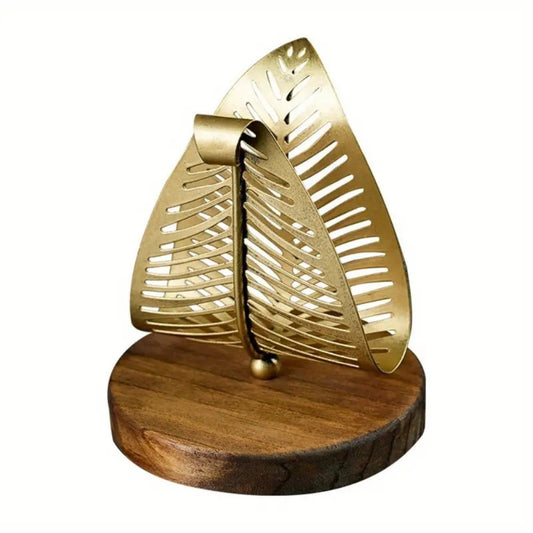 Porte-mouchoirs décoratif en fer forgé en forme de feuille pour la maison et le bureau