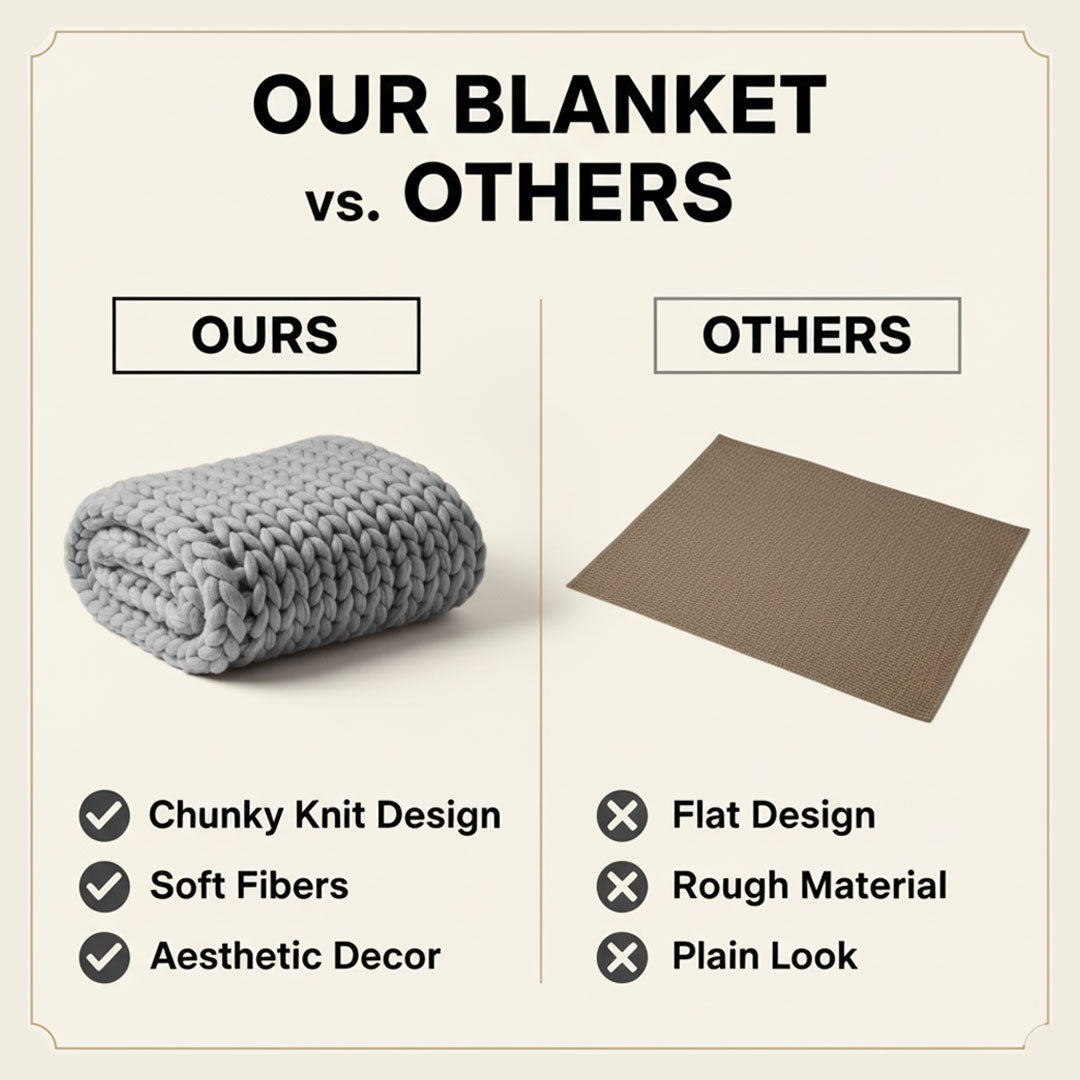 Chunky Strickdecke - Weiches Material - Dekoratives Design