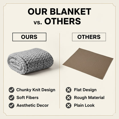 Chunky Strickdecke - Weiches Material - Dekoratives Design