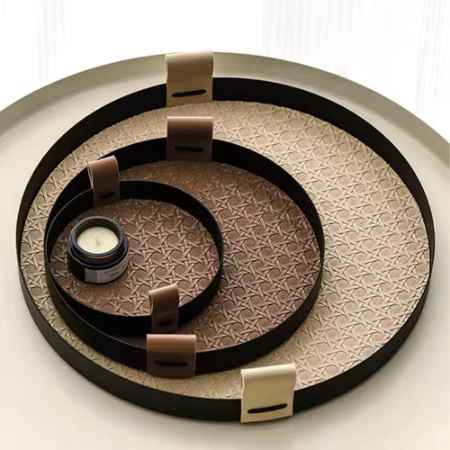 Plateau de service en rotin - Plateau tressé de style nordique pour la décoration intérieure