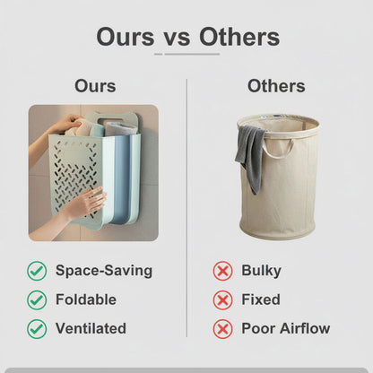 Wandmontierter Wäschekorb – Faltbares Design – Mesh-Bau