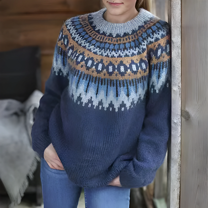 Damen Fair Isle Winterpullover | Lockere Passform und saisonales Muster