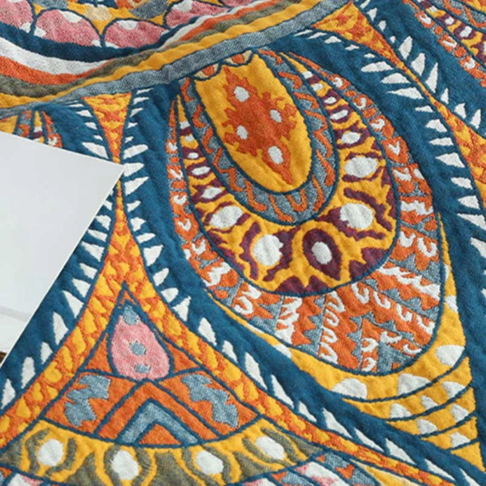 Couverture réversible en peluche lotus doré pour un confort douillet