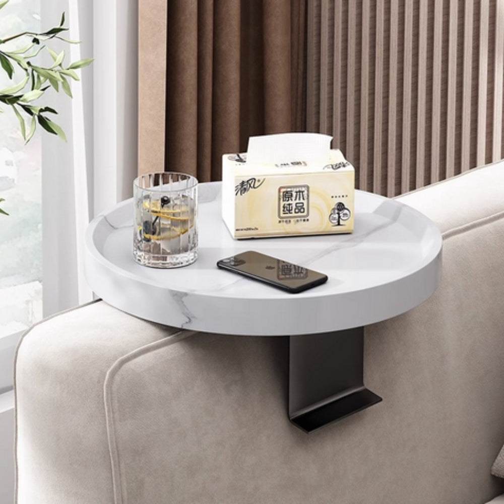Walnut Sofa Armrest Tray Table for Drinks and Snacks