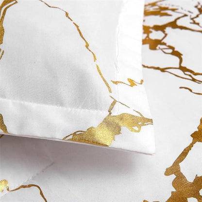 Parure de lit luxueuse effet marbre - Ensemble de literie doux pour chambres élégantes