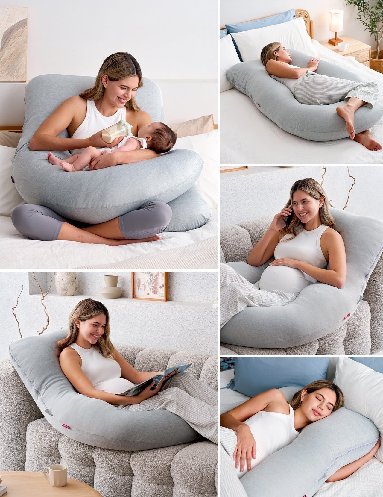 U Shaped Pregnancy Pillow for Comfort and Support - Cooling Fabric for Expecting Mothers