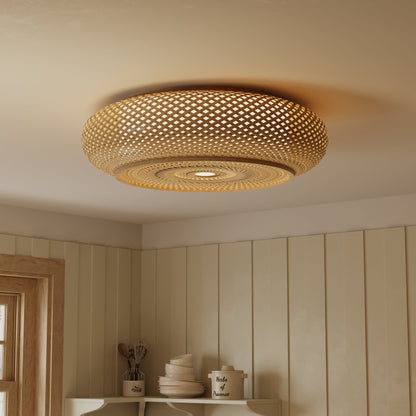 Japanse Stijl Bamboe Rieten Plafondlamp – Plafondmontage de Hanglamp