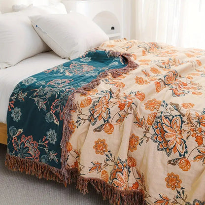 Cozy Boho Rustic Throw Blanket for Home Decor and Warmth