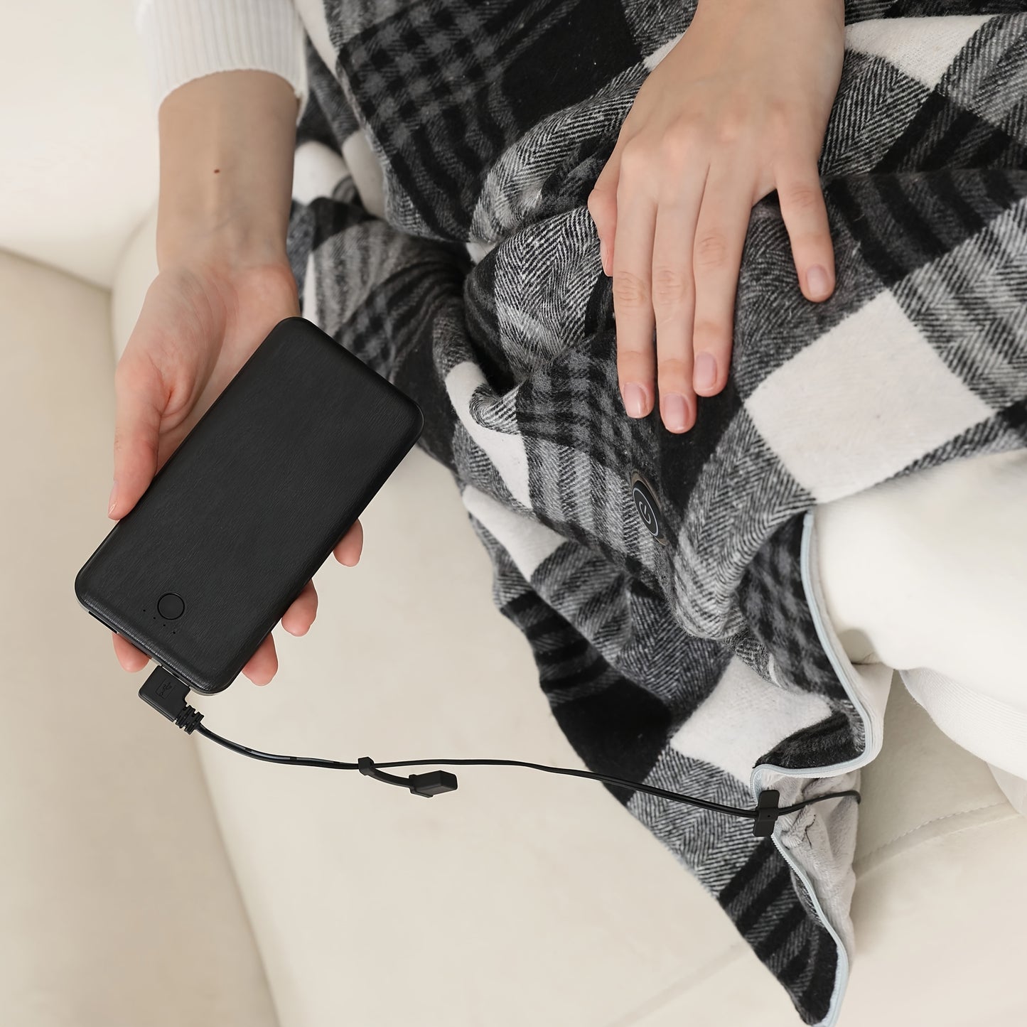 Elektrische Deken USB Verwarmde Plaid, Draagbare Warme Sjaal for Reizen &amp; Kantoor