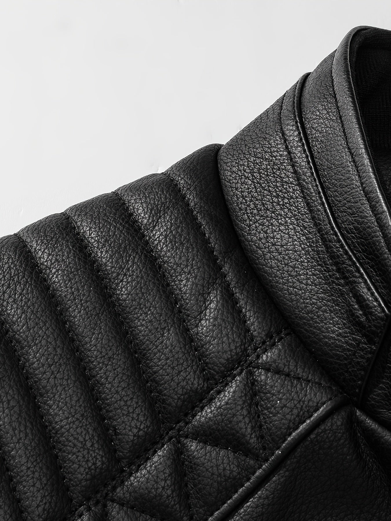 Veste polaire en cuir pour hommes – Stehkragen Biker Design pour l'hiver et l'hiver