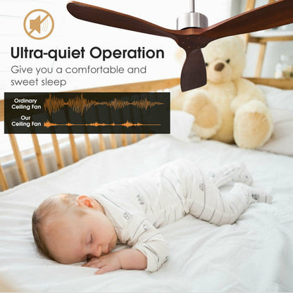 Ventilateur de plafond moderne 132 cm (52 ​​pouces) | Pales en bois nickel brossé