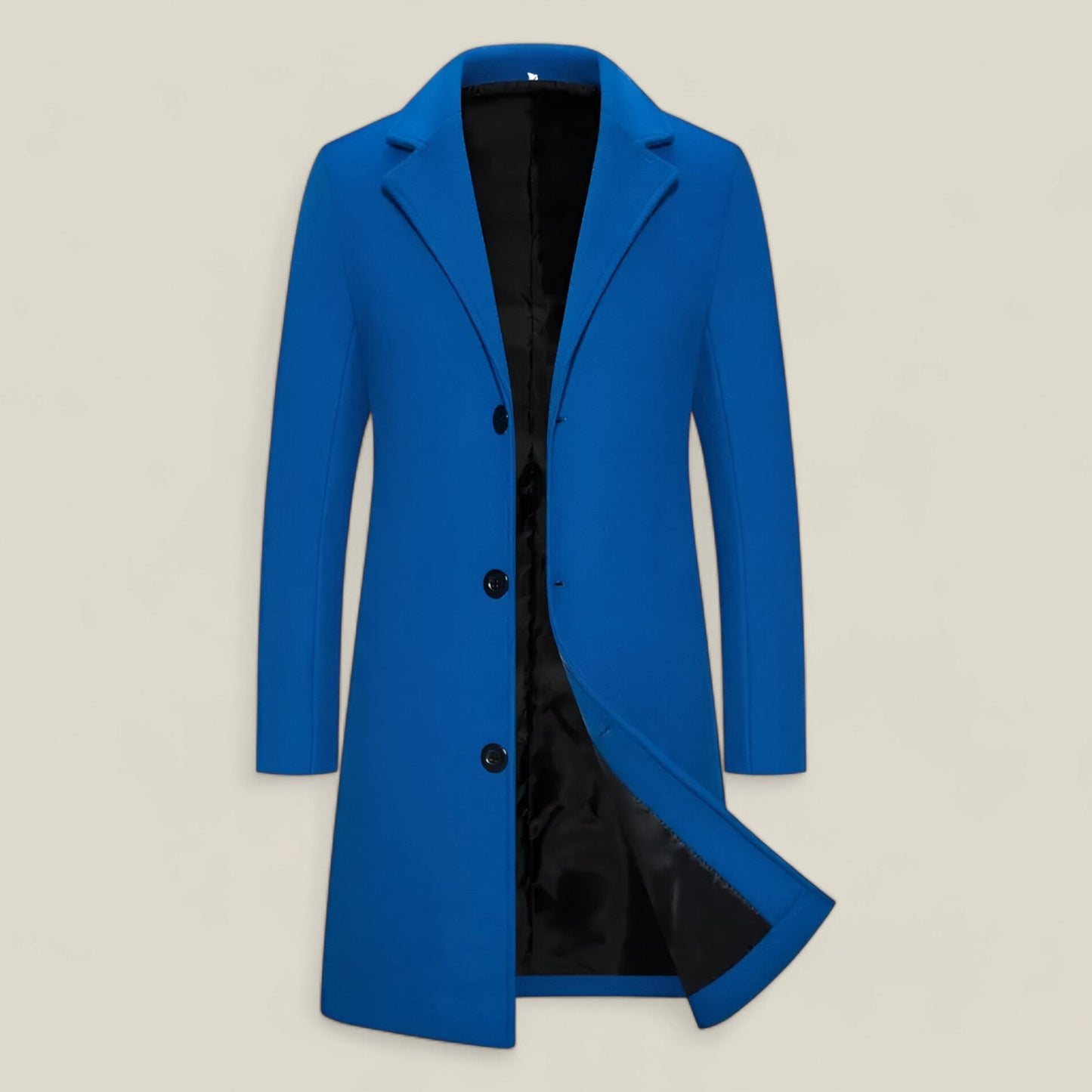 Kirk | Langer Baumwollmantel – Manteau décontracté plus élégant pour l'étiquette et le manteau formel