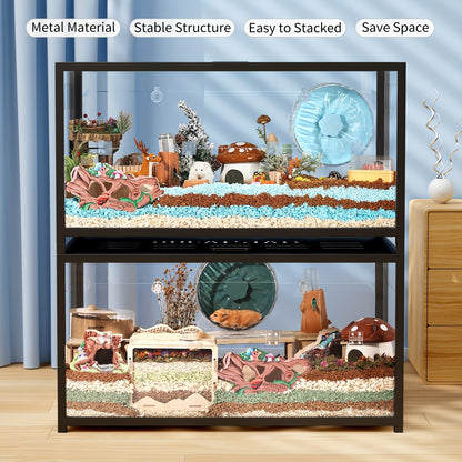 Grande cage pour hamster avec accès par le haut - Montage facile - Petit habitat pour hamsters