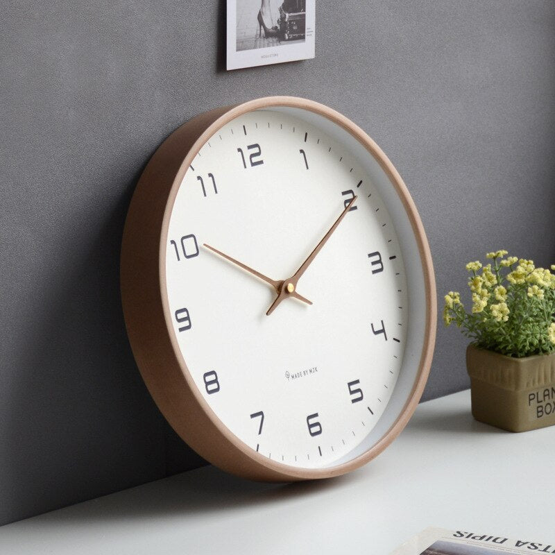 Horloge murale minimaliste scandinave en bois - Décoration intérieure nordique