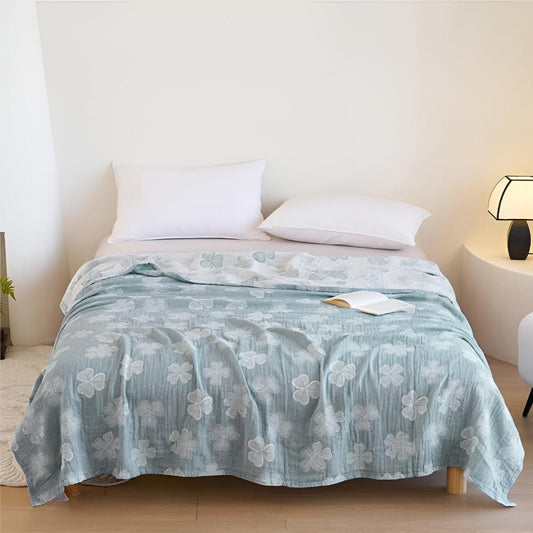 Vier Kleeblatt Baumwolldecke 