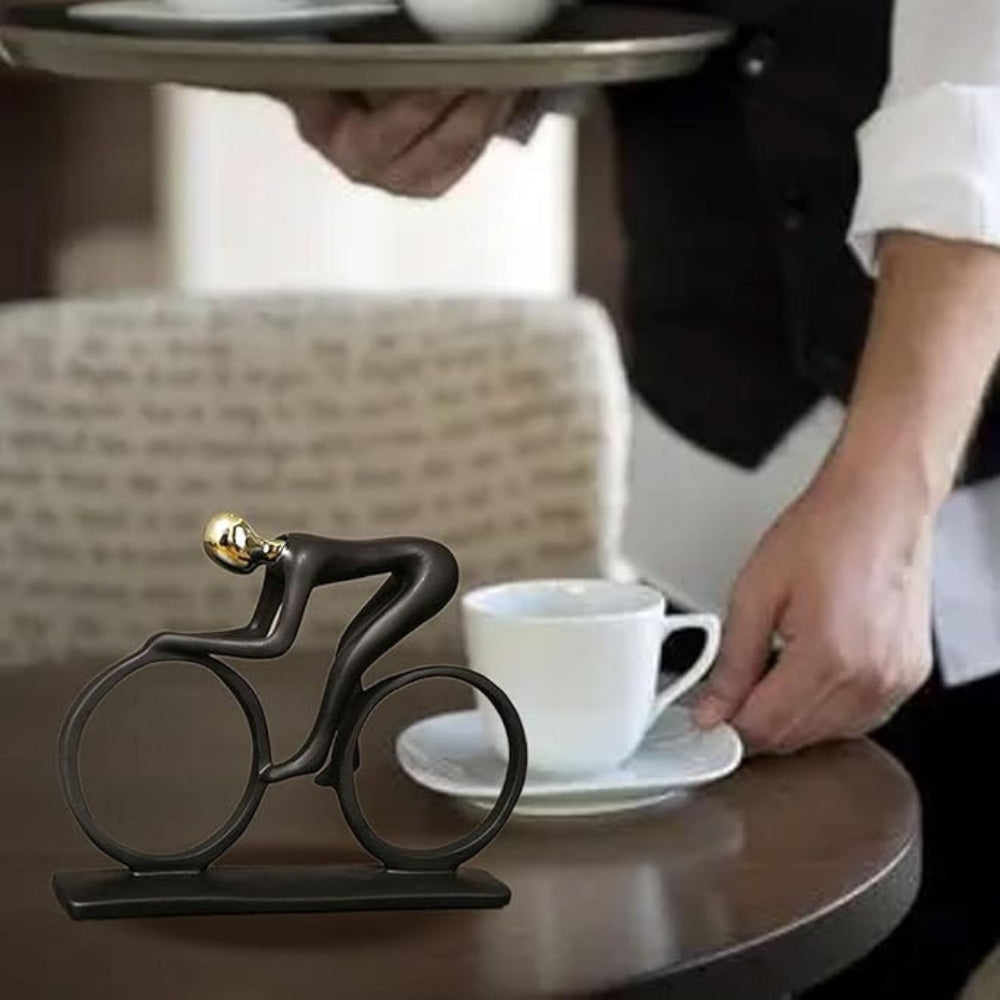 Sculpture de cycliste nordique - Décoration de vélo unique pour les passionnés de cyclisme