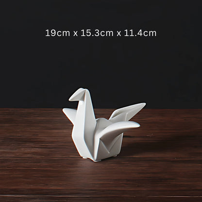 Figurine d'oiseau décorative en céramique origami pour la décoration intérieure