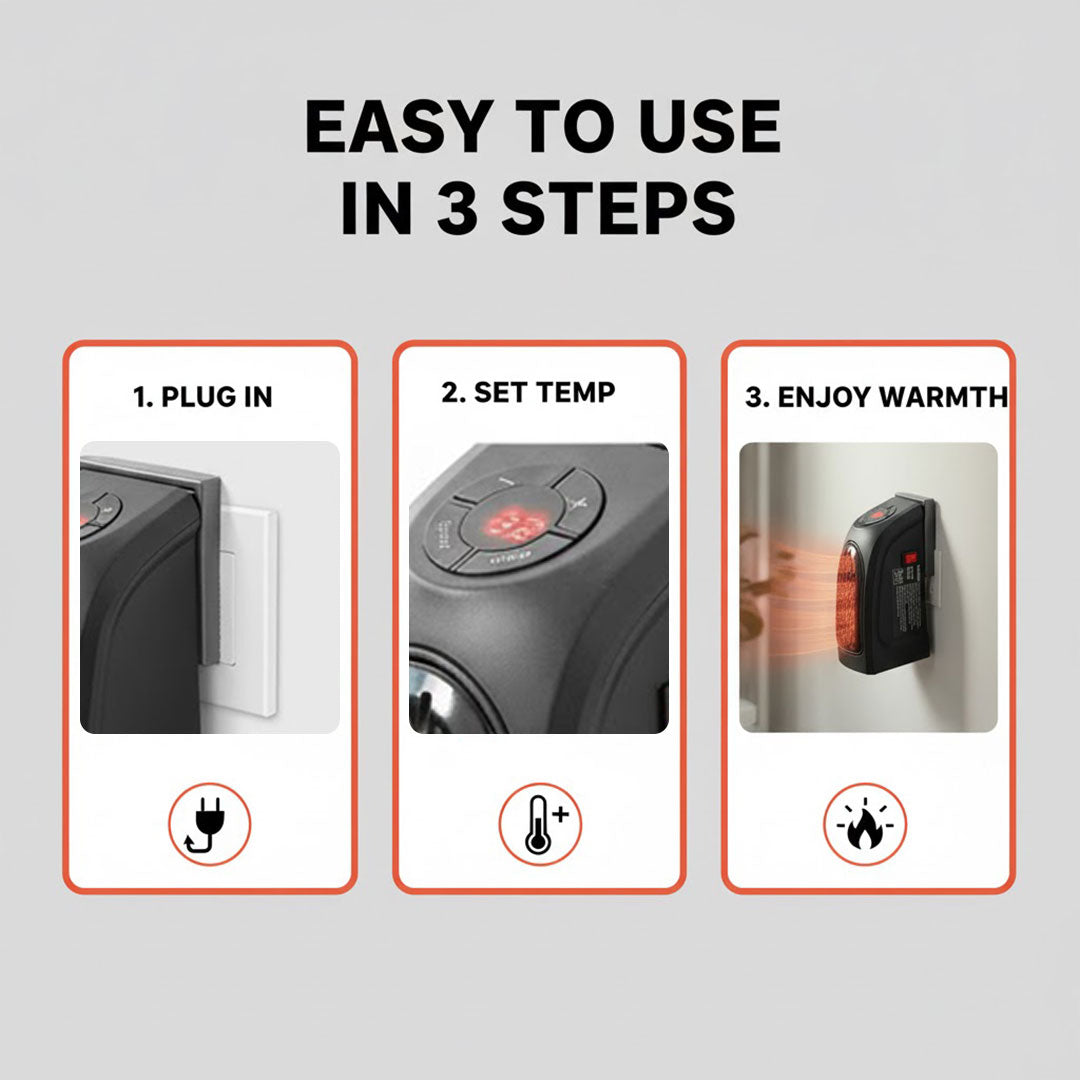 Tragbarer Heizlüfter - Keramische Technologie - Einstellbare Leistung