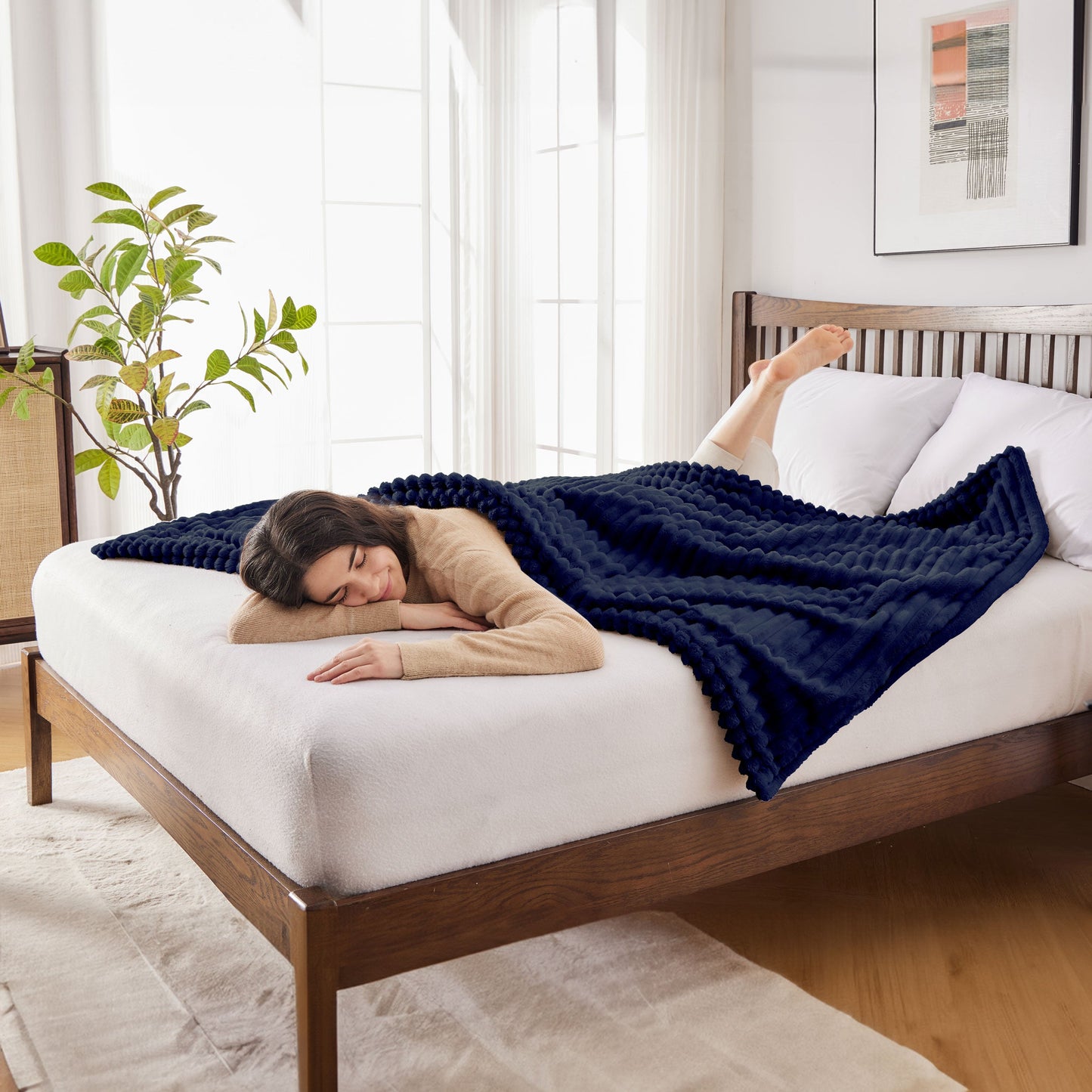 Neo Navy Elektrische Deken Verwarmde Polaire Surdeken