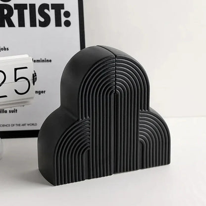 Cloud-Shaped Ceramic Bookends for Home Decor and Office Organization