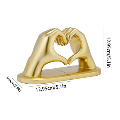 Amora Resin Bookends - Decorative Love Gesture Bookends for Home Decor