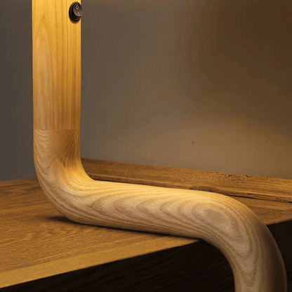 Lampe de table rustique en bois - Luminaire artisanal pour salon et chambre