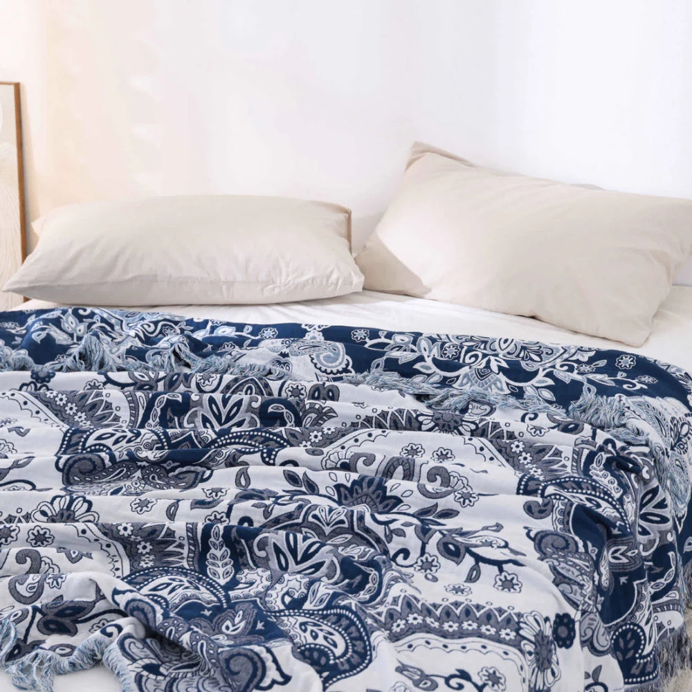 Paisley Traum Baumwolle Quasten Decke