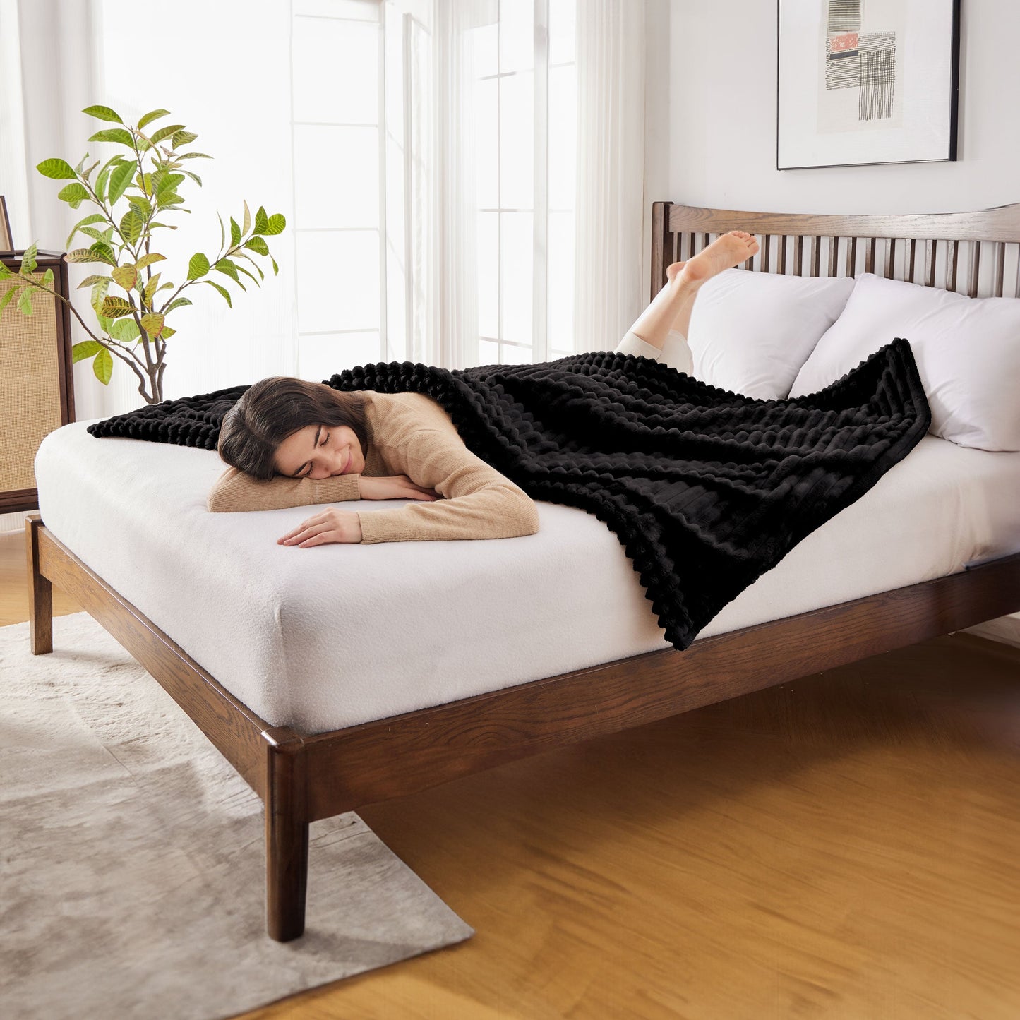 Neo Zwarte Elektrische Deken Verwarmde Couverture polaire