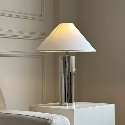 Lampe de table moderne en acier inoxydable pour salon, chambre et bureau