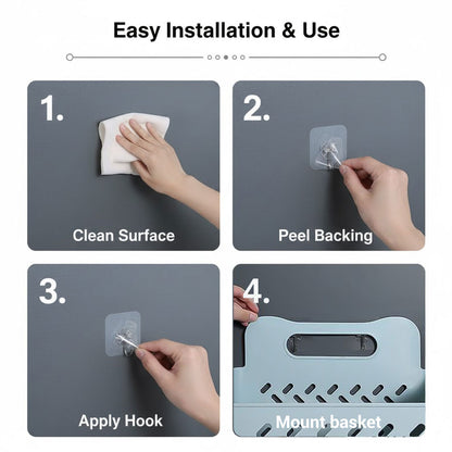 Wandmontierter Wäschekorb – Faltbares Design – Mesh-Bau